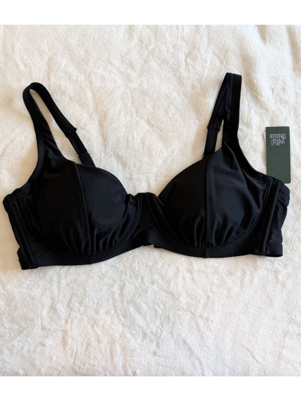 NWT Wild Fable Black Underwire Bikini Top - Size: 18